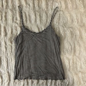 Women’s black and white stripe Carly Jean tank.